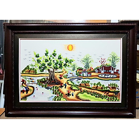 Mua Tranh thêu - Phong cảnh đồng quê 