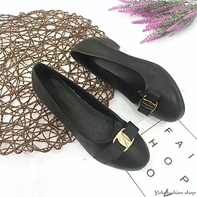 _M25 Giày cao gót nữ công sở da lì gót vuông đế 4cm hàng VNXK cao cấp