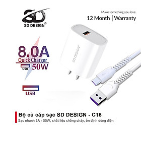 Mua Bộ Củ Cáp SD DESIGN C18 Sạc Nhanh An Toàn Cho Mọi Loại Điện Thoại Trên Thị Trường