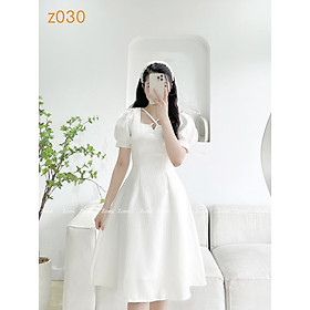 Hình ảnh Đầm xòe dự tiệc dáng dài cổ vuông tay phồng thiết kế Zomi Z030