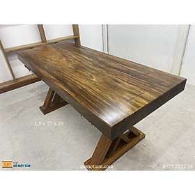 Mua Bàn Gỗ Me Tây Nguyên Tấm Thích Hợp Làm Bàn Làm Việc  Bàn Ăn  Bàn Họp Dài 1 8m Rộng 75cm Dày 10cm