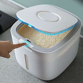 Thùng Đựng Gạo Thông Minh 12kg Kèm Cốc Vo Gạo Tiện Dụng, Thiết Kế Dạng Nhấn Nút, Chất Liệu ABS An Toàn Cao Cấp Giao Màu Ngẫu Nhiên - Hàng nhập khẩu - 