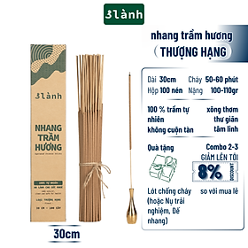 Nhang Trầm Hương 3 Lành Đặc Biệt Cao Cấp Thượng Hạng 23-30-40cm, 100gr Tự Nhiên 100% Thờ Cúng - Loại Thượng Hạng - 30cm