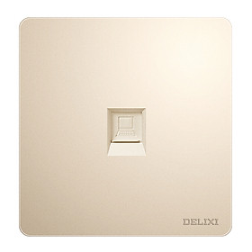Delixi (DELIXI) switch socket panel eight core network computer socket champagne gold flat large board