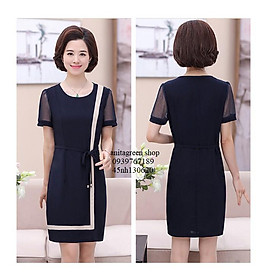 Nh130620-ĐẦM SUÔNG PHỐI MÀU TAY NGẮN