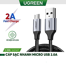Mua Cáp sạc nhanh Micro USB 2.0A Ugreen US290 độ dài từ 0.25m đến 2m  vỏ sợi bện siêu bền - Hàng chính hãng