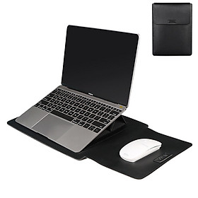Túi đựng laptop, Macbook, bao da đa năng kiêm giá đỡ tản nhiệt dành cho máy tính 13.3 inch, 14.1-15.4 inch