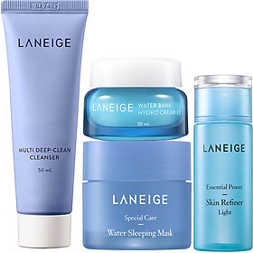 Combo Laneige dưỡng ẩm đặc biệt dành cho da khô (Sữa rửa mặt Multi Deep Cleanser 50ml và Mặt nạ dưỡng ẩm Water Sleeping Mask 25ml)