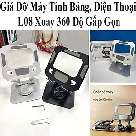 Mua Giá Đỡ Máy Tính Bảng  Điện Thoại L08 Xoay 360 Độ Gấp Gọn Đế Tản Nhiệt Kim Loại