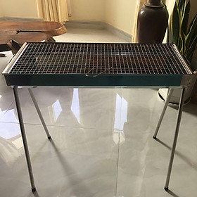 BẾP NƯỚNG THAN HOA INOX CHÂN CAO NGOÀI TRỜI HZ-003