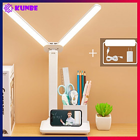 Mua Đèn LED Để Bàn Học  Bàn Làm Việc  Thiết Kế Sáng Tạo Với 2 Thanh Led Rời Kèm Khay Cắm Bút Tiện Dụng  Cảm Ứng Cắm Trực Tiếp - Hàng Chính Hãng KUNBE