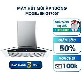 Máy Hút Mùi Áp Tường Ecalite EH-GT700T (Ngang 70cm) - Công Suất Hút Mạnh 750 m3/h - Điều Khiển Cảm Ứng - Hàng Chính hãng