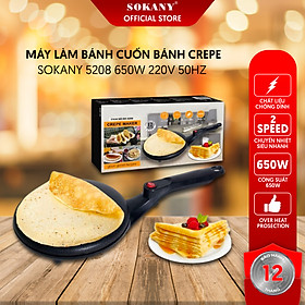 Mua Máy Làm Bánh Cuốn Bánh Crepe SOKANY 5208 600W 220V 50Hz Bảo Hành 12 Tháng