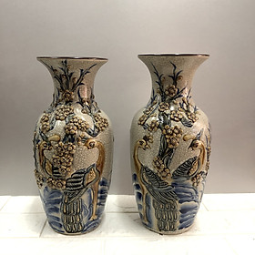 Mua Đôi lọ hoa thờ men rạn nổi - cao 25 cm đk 11cm mẫu mới