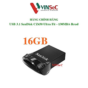 USB SanDisk CZ430 Ultra Fit 16GB USB 3.1 - Hàng Chính Hãng