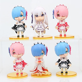 ( 6 cái ) Bộ mô hình nhân vật Nendoroid Re:Zero Collection Figure Rem Otetsudai