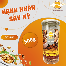 Hạt hạnh nhân sấy Hodi - NaVi - Hũ 500g, hạt dinh dưỡng ăn ngay hoặc làm sữa hạt, làm quà tặng