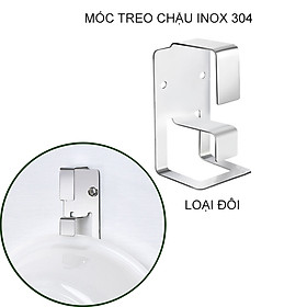 Mua Móc treo chậu thau rửa đa năng nhà tắm inox 304  có keo dán kèm theo  loại đơn hoặc đôi tùy chọn (LPJ)