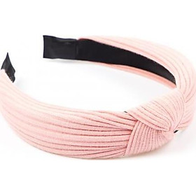 Cài Tóc Turban Gọng Nhựa Vải Thun Màu Hồng Cam - Mã CT054