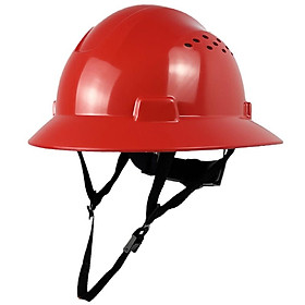 Mũ cứng vành đầy đủ cho kỹ sư xây dựng Mũ bảo hiểm an toàn HDPE có lỗ thông hơi được ANSI phê duyệt với mũ công nghiệp có thể điều chỉnh 6 điểm Màu sắc: NTE RED
