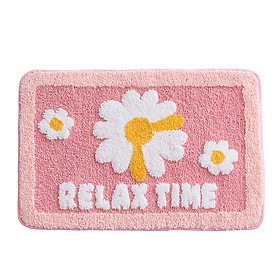 Thảm Lau Chân Cotton Len Dày Hình Bông Hoa Relax In Nổi