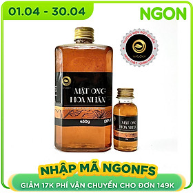 Mật ong hoa nhãn nguyên chất loại 450g chai nhựa