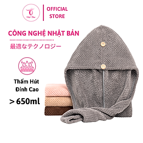 Mua Khăn quấn tóc ủ tóc nhanh khô cao cấp Microfiber công nghệ Nhật siêu mềm  siêu thấm  siêu dày 25x65cm - Việt Thư