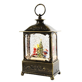 Glittering Christmas Music Box Lantern Rotating for Indoor Home Decoration
