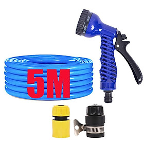 Mua Bộ dây tăng áp 3 lần vòi xịt nước rửa xe  tưới cây loại 3-5m (cút nhựa nối nhựa đen 713-2) 206843