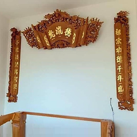Mua Bộ Hoành phi câu đối gỗ gõ dán vàng thờ gia tiên