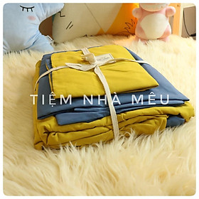 Bộ Vỏ Chăn Ga Gối m6/m8/2m -Tiệm Nhà MêuSet 4 Món Cotton TC Phối basic )