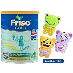 Sữa bột Friso Gold 4 1400g dành cho trẻ từ 2 - 6 tuổi + Tặng bộ đồ chơi ngẫu nhiên cho bé