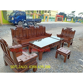 Bộ bàn ghế âu á tay hộp gỗ xoan ta phun vân