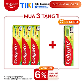 Bộ 3 Kem đánh răng Colgate Vitamin C thơm mát 170g/ tuýp