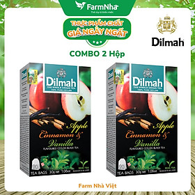 (Combo 2 hộp) Trà Dilmah Apple Cinnamon & Vanilla Hương Táo Quế & Vanilla 30g 20 túi x 1.5gr - Tinh hoa trà Sri Lanka
