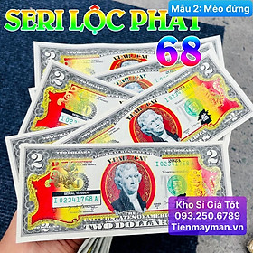 SERI 68 LỘC PHÁT - TỜ Lì Xì MAY MẮN - TỜ 2 U.S.D HÌNH CON Mèo 2023 MẠ VÀNG MỸ , The Perth Mint