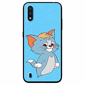 Ốp lưng dành cho Samsung A01 mẫu Thần Mèo Nền Xanh