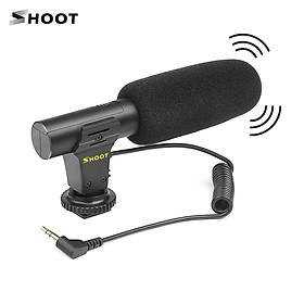 Micrô SHOOT XT-451 âm thanh nổi với giắc cắm 3,5 mm Giá đỡ cho máy ảnh Canon Sony Nikon 