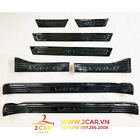Ốp Bậc Cửa, nẹp bước chân Xe Toyota Vios 2014-2017, 2019- 2022, chất liệu Titan