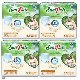 Combo 4 Gói Tã quần Sunmate L7 - Tã Quần Người Lớn - Date luôn mới