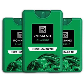 Combo 3 Chai nước hoa bỏ túi Romano Classic (18ml*3 chai)