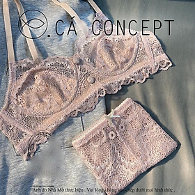 Set bra hồng đất CÁ CONCEPT đồ lót thiết kế có gọng không mút có lót nude đủ size