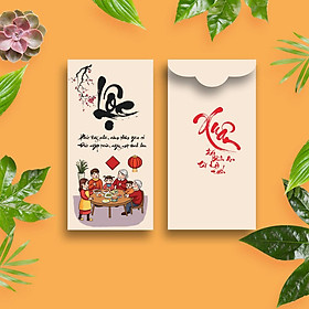 Bao Lì Xì 2021 Gia Đình Đoàn Viên - Chữ Lộc (Bộ 10 Cái)