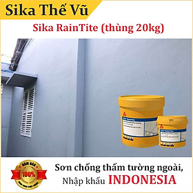 Sơn chống thấm vách tường ngoài trời, chống thấm máng xối lộ thiên - Sika RainTite Grey (thùng 20kg)