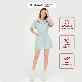 Jumpsuit nữ ngắn tay cánh dơi phối nơ eo GUMAC DB5114
