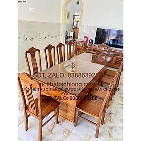 Mua bộ bàn ghế ăn 10 ghế bàn hộp gỗ hương nam phi
