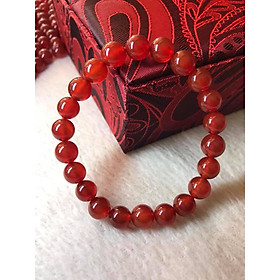 Vòng Tay ĐÁ MÃ NÃO ĐỎ TƯƠI SÁNG ĐẸP SIZE 8MM MAY MẮN NỮ MẠNG HỎA MẠNG THỔ ĐEO RẤT HỢP TỐT Ạ