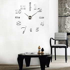 Wall Clock DIY 3D Modern Mirror Surface Sticker Home Office Decoration