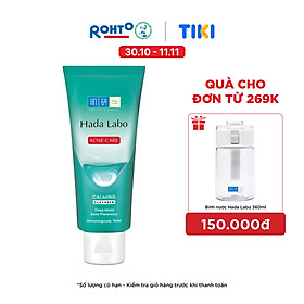 Sữa rửa mặt Hada Labo cho da dầu mụn, da nhạy cảm Hada Labo Acne Care Calming Cleanser 80g