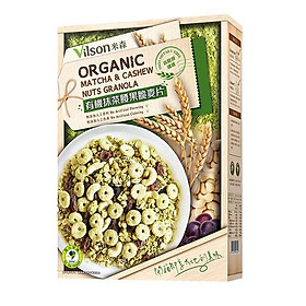 Yến mạch hạt điều giòn matcha hữu cơ Vilson 350g/ hộp